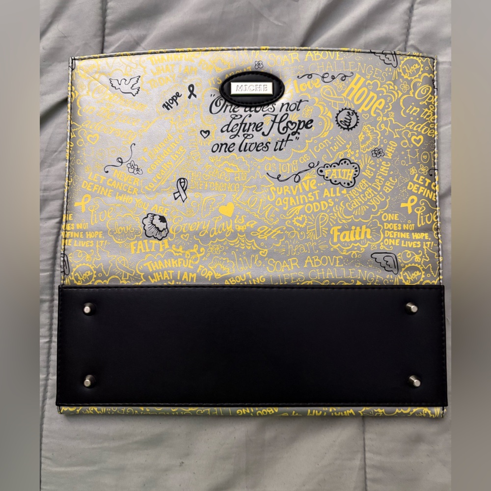 Miche Hope Bag with Yellow and Black Typography